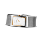 Reloj rectangular 22 mm malla blanco