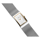 Reloj rectangular 22 mm malla blanco