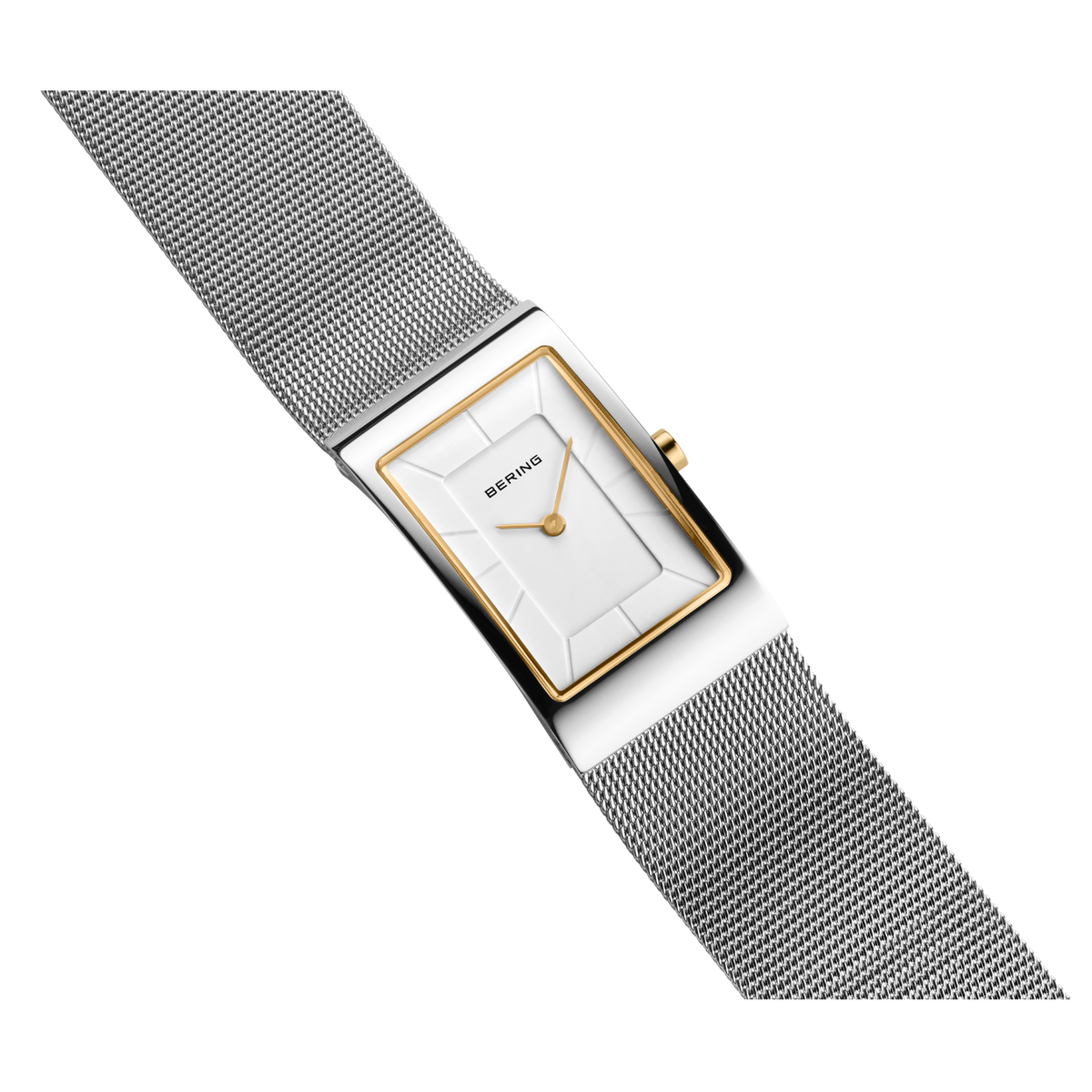 Reloj rectangular 22 mm malla blanco