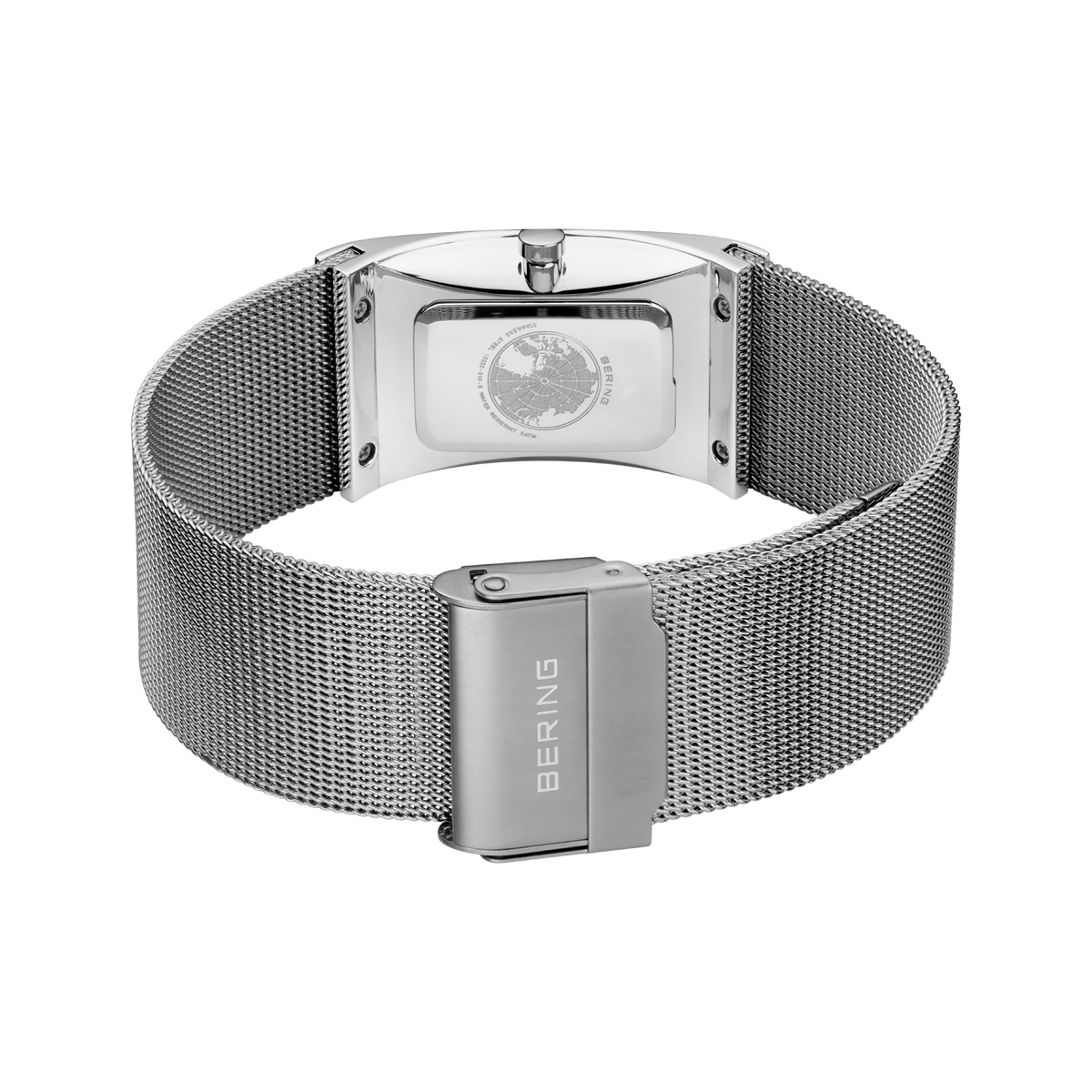 Reloj rectangular 22 mm malla blanco