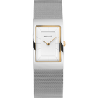 Reloj rectangular 22 mm malla blanco