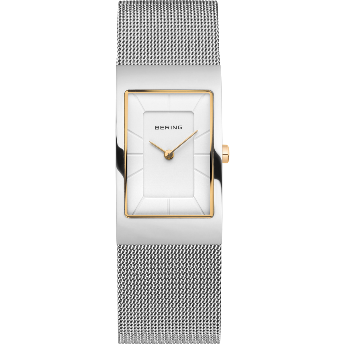 Reloj rectangular 22 mm malla blanco