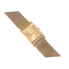 Reloj rectangular brillante malla dorado