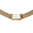 Reloj rectangular brillante malla dorado