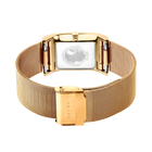Reloj rectangular brillante malla dorado