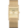 Reloj rectangular brillante malla dorado