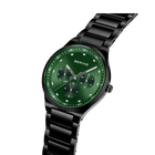 Reloj multifunción esfera sunray eslabones verde
