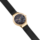 Oval Mother of Pearl Mesh Watch Black