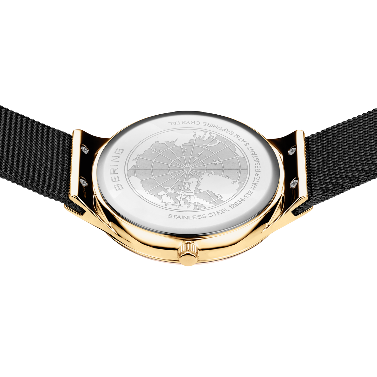 Oval Mother of Pearl Mesh Watch Black