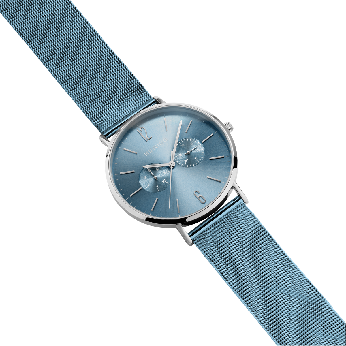 Multifunction Sunray Mesh Watch Blue