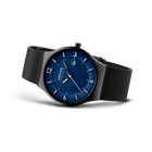 Solar Date Mesh Watch Blue Black
