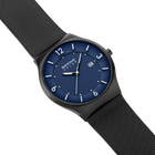 Solar Date Mesh Watch Blue Black