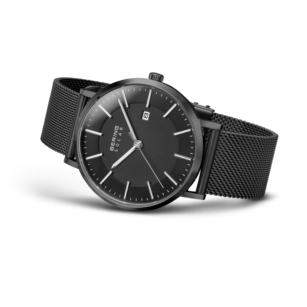 Reloj solar malla negro