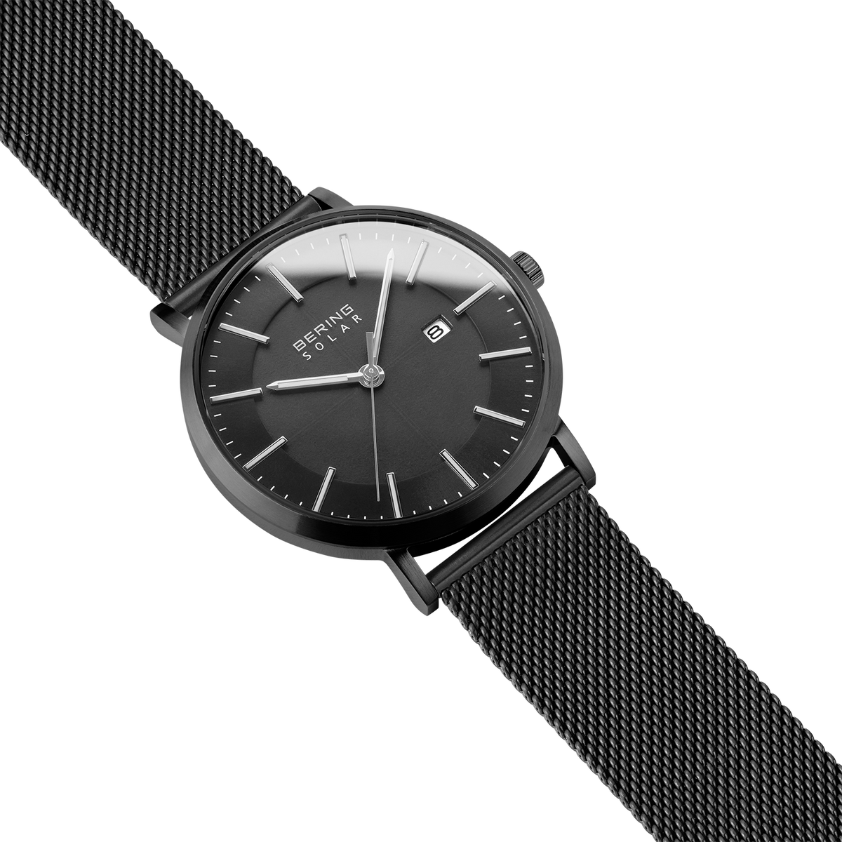 Reloj solar malla negro