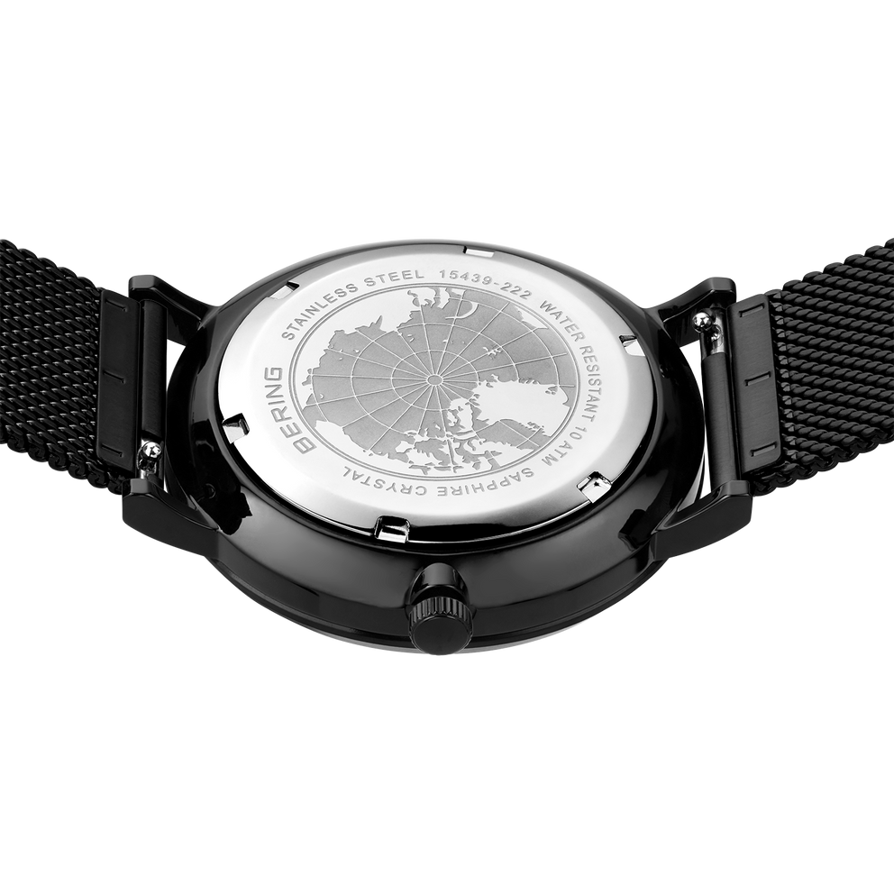 Reloj solar malla negro