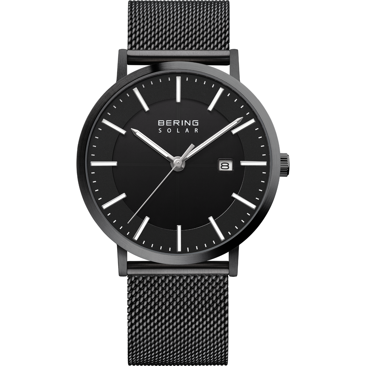 Reloj solar malla negro