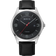 Titanium Date Numerical Leather Watch Black