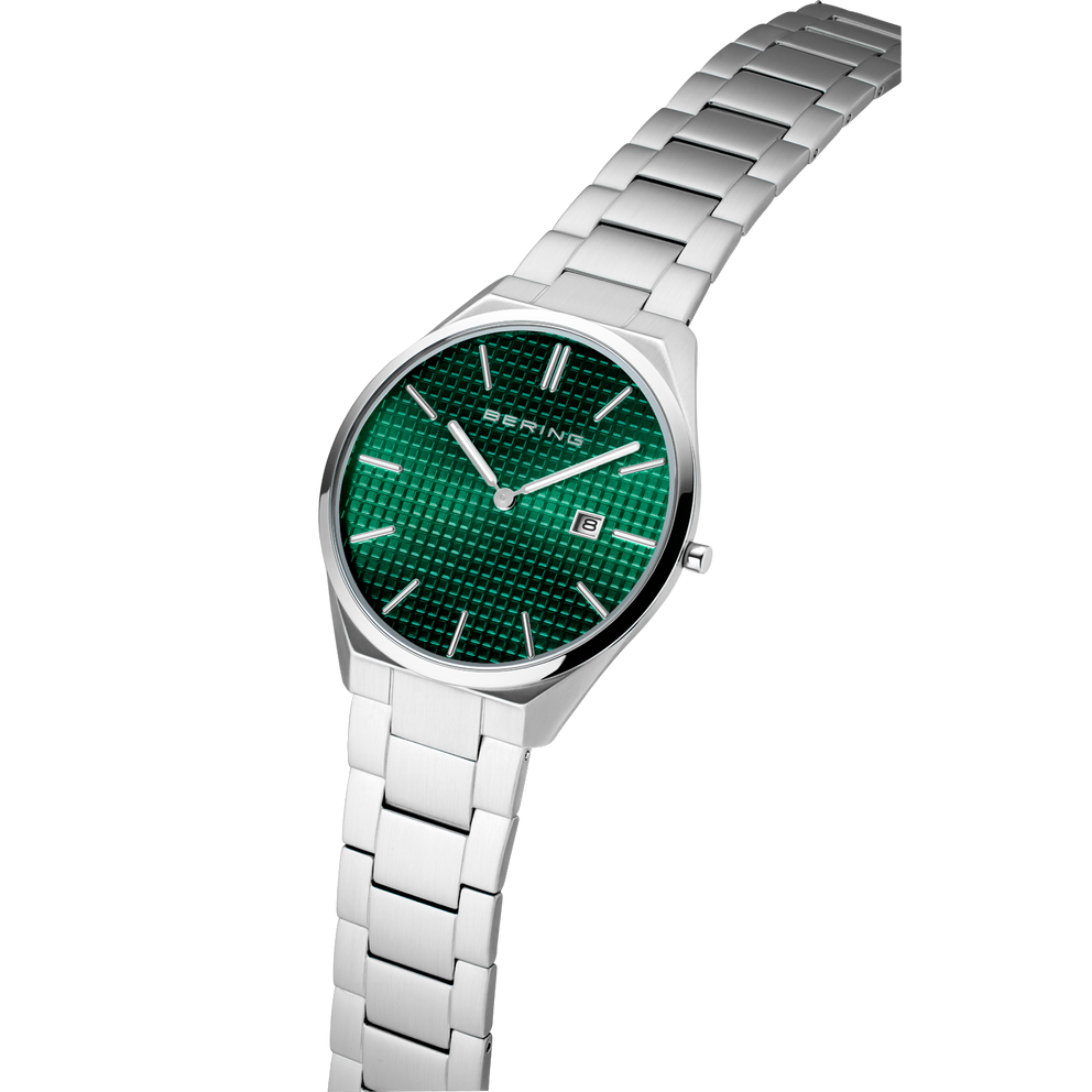 Ultra Slim Textured Green Watch