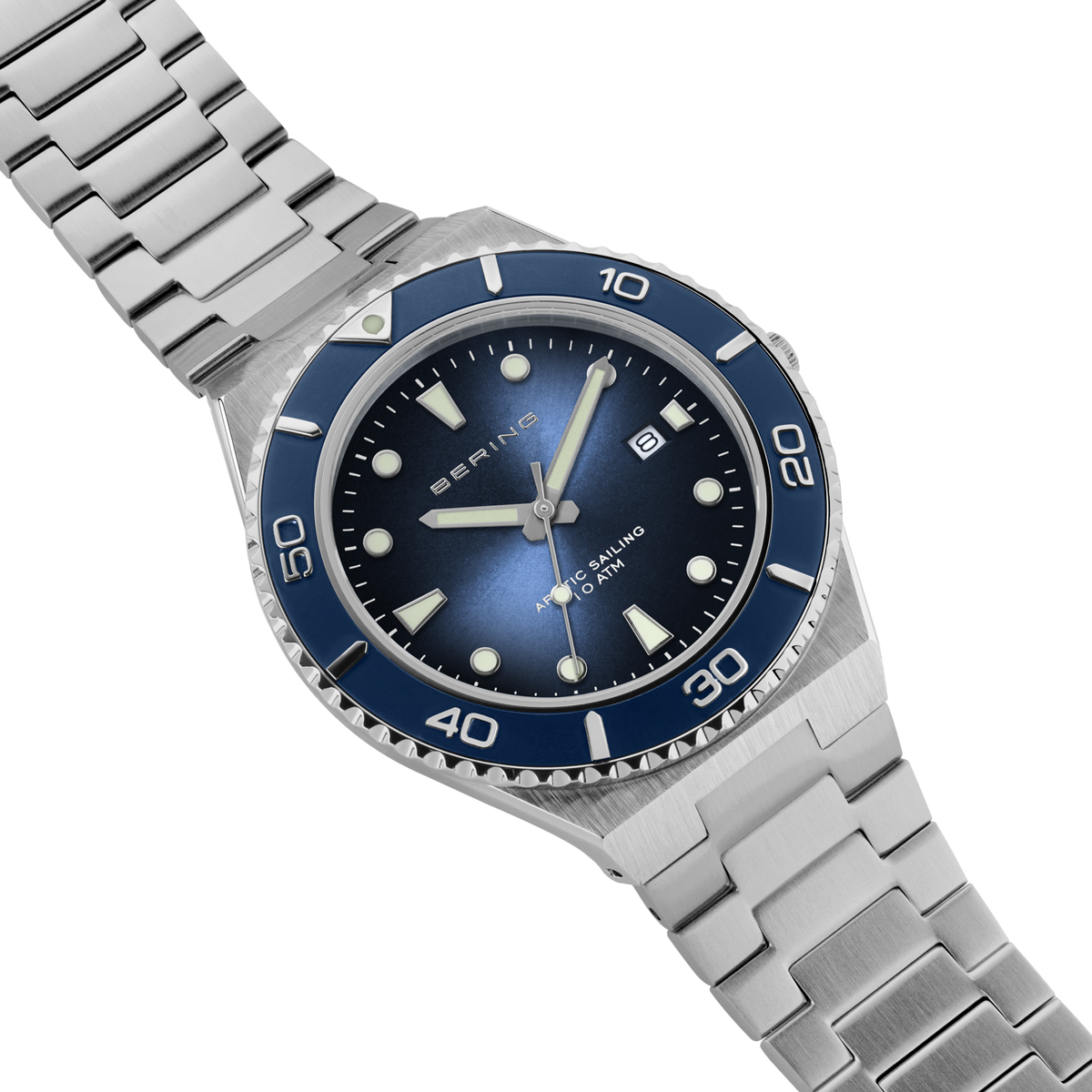 Date Sunray Link 40 mm Watch Blue