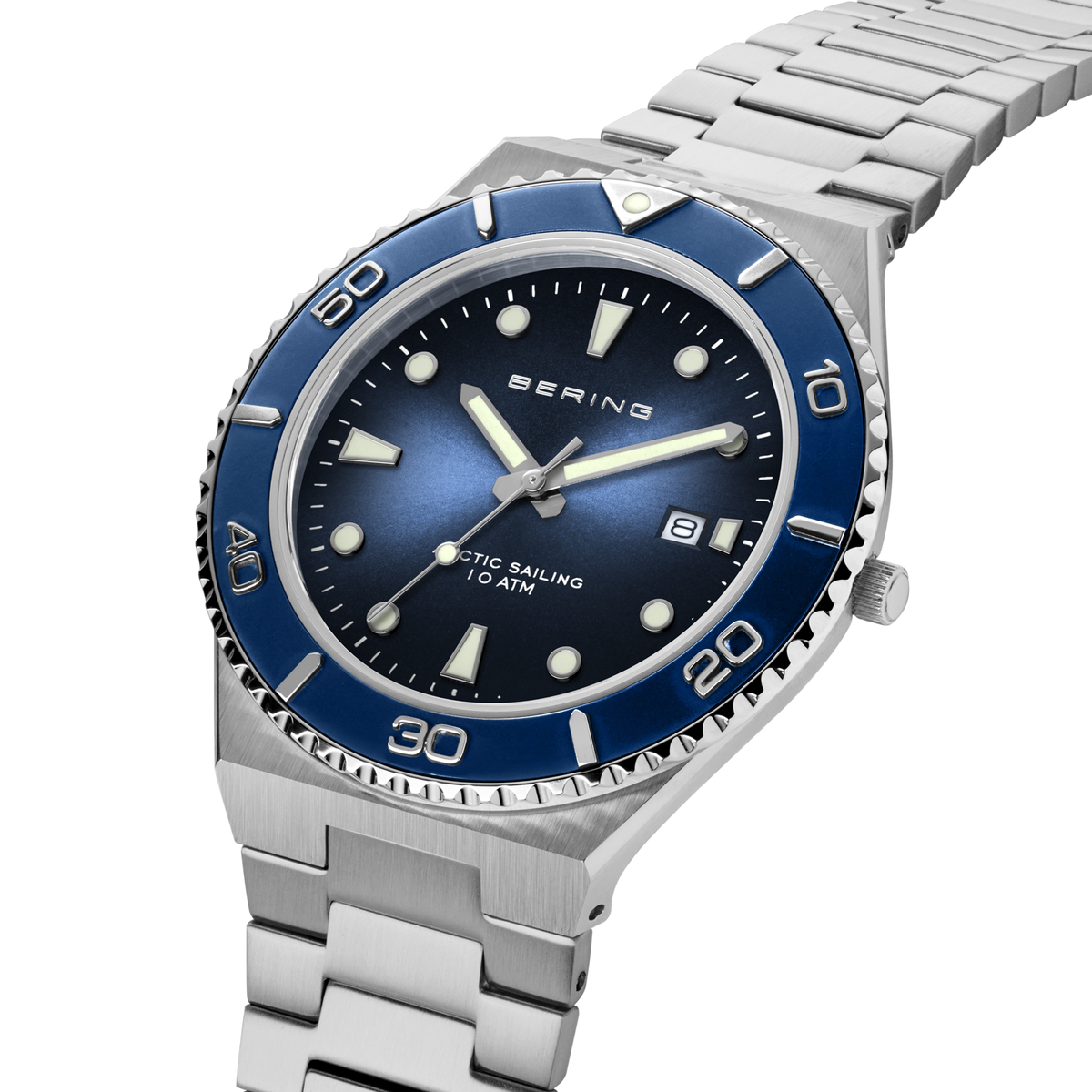 Date Sunray Link 40 mm Watch Blue