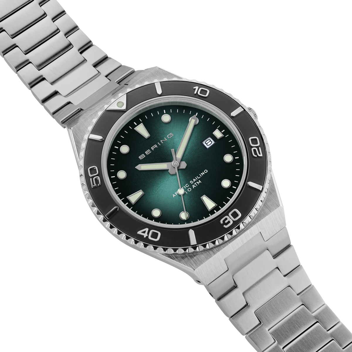 Date Sunray Link Watch Green