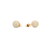 Pendientes redondos dorados cubiertos de pequeños detalles brillantes.