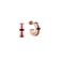 Pendientes de aro rosados con franjas centrales rosas cruzadas por una banda oscura.