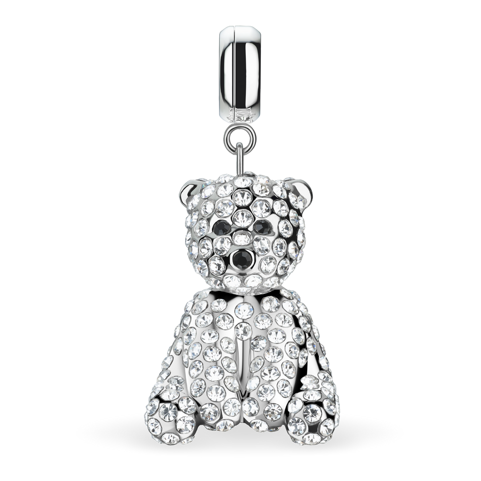 Polar Bear Bjørn with heart silver