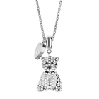 Polar Bear Bjørn with heart silver